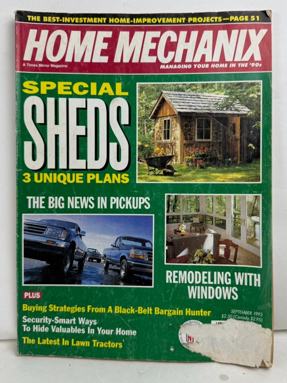 Home Mechanix Magazine September 1993 Special Sheds Plans Pickups DIY Vintage